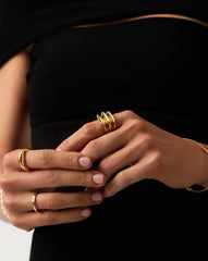 Hera Dome Triple Ridge Ring