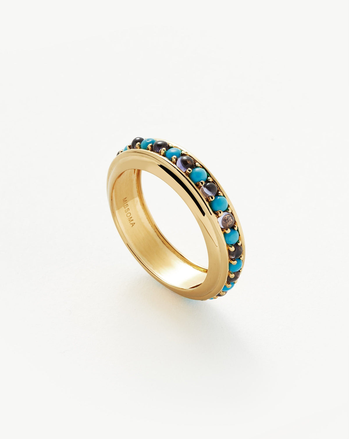 Hot Rox Gemstone Stacking Ring | 18k Gold Vermeil/Turquoise & Iolite