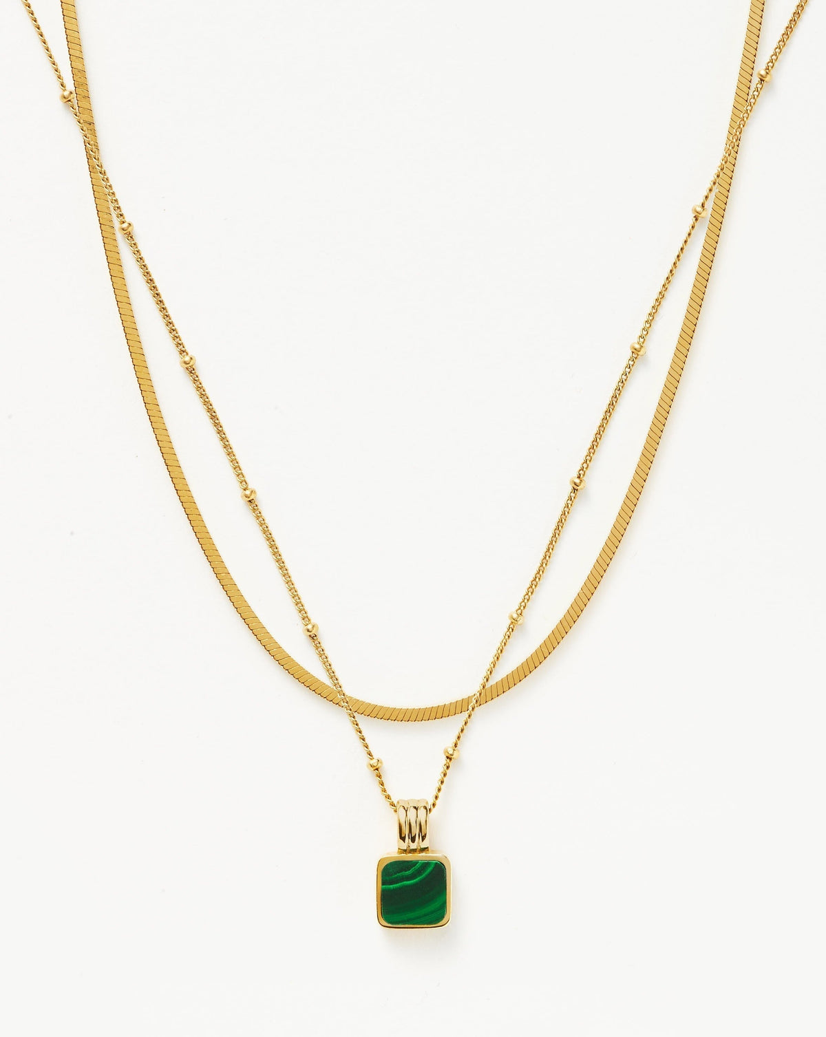 Iconic Lucy Williams Malachite Necklace Set | 18k Gold Vermeil/Malachite