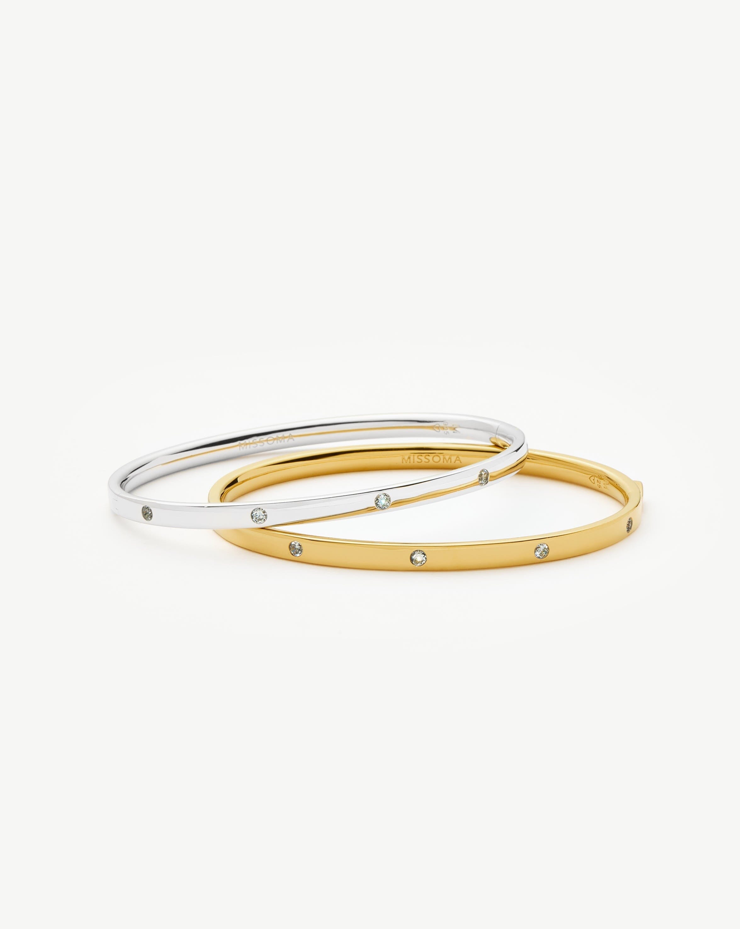 Interstellar Hinged Bangle | 18k Gold Vermeil/Cubic Zirconia