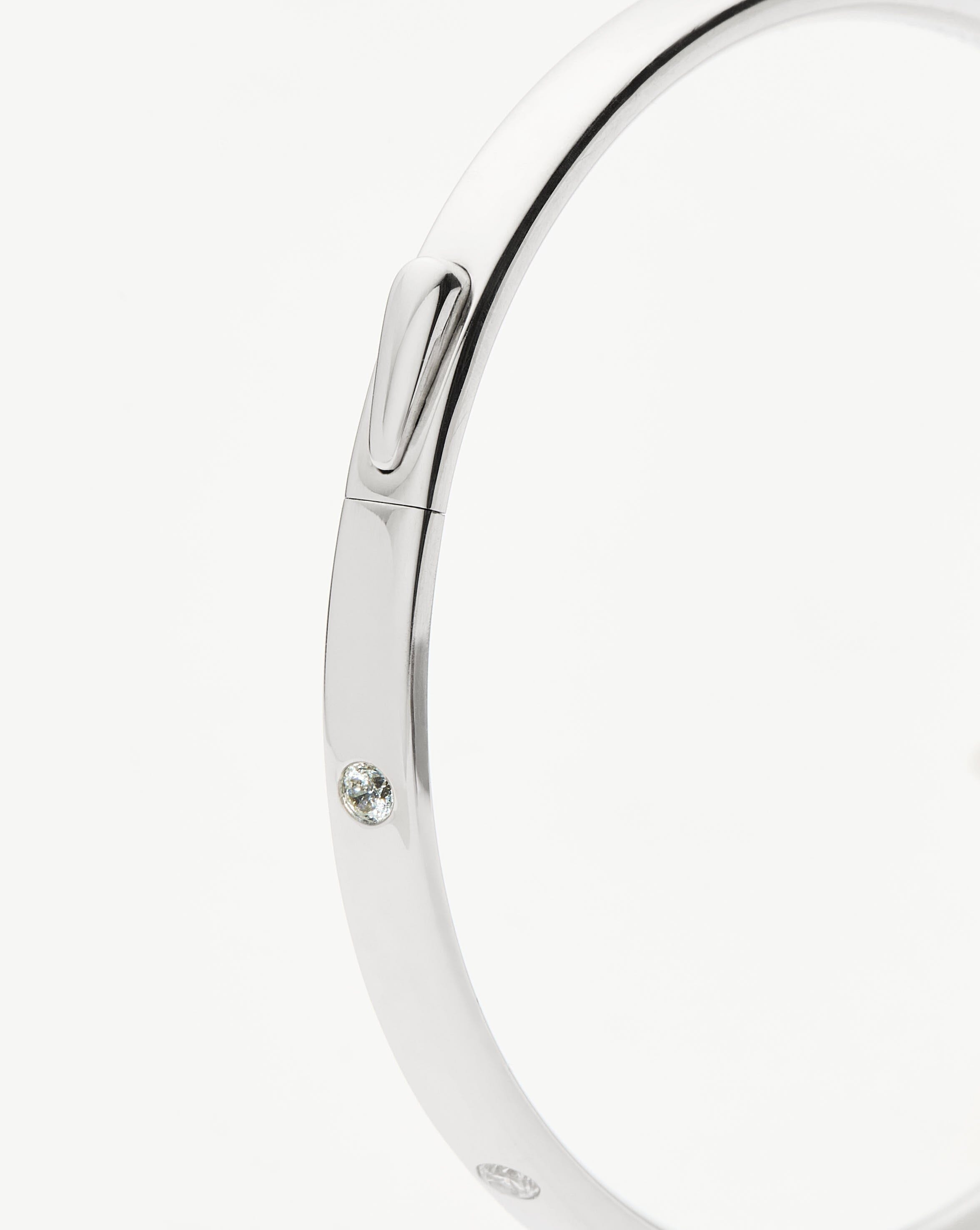 Interstellar Hinged Bangle | Sterling Silver/Cubic Zirconia