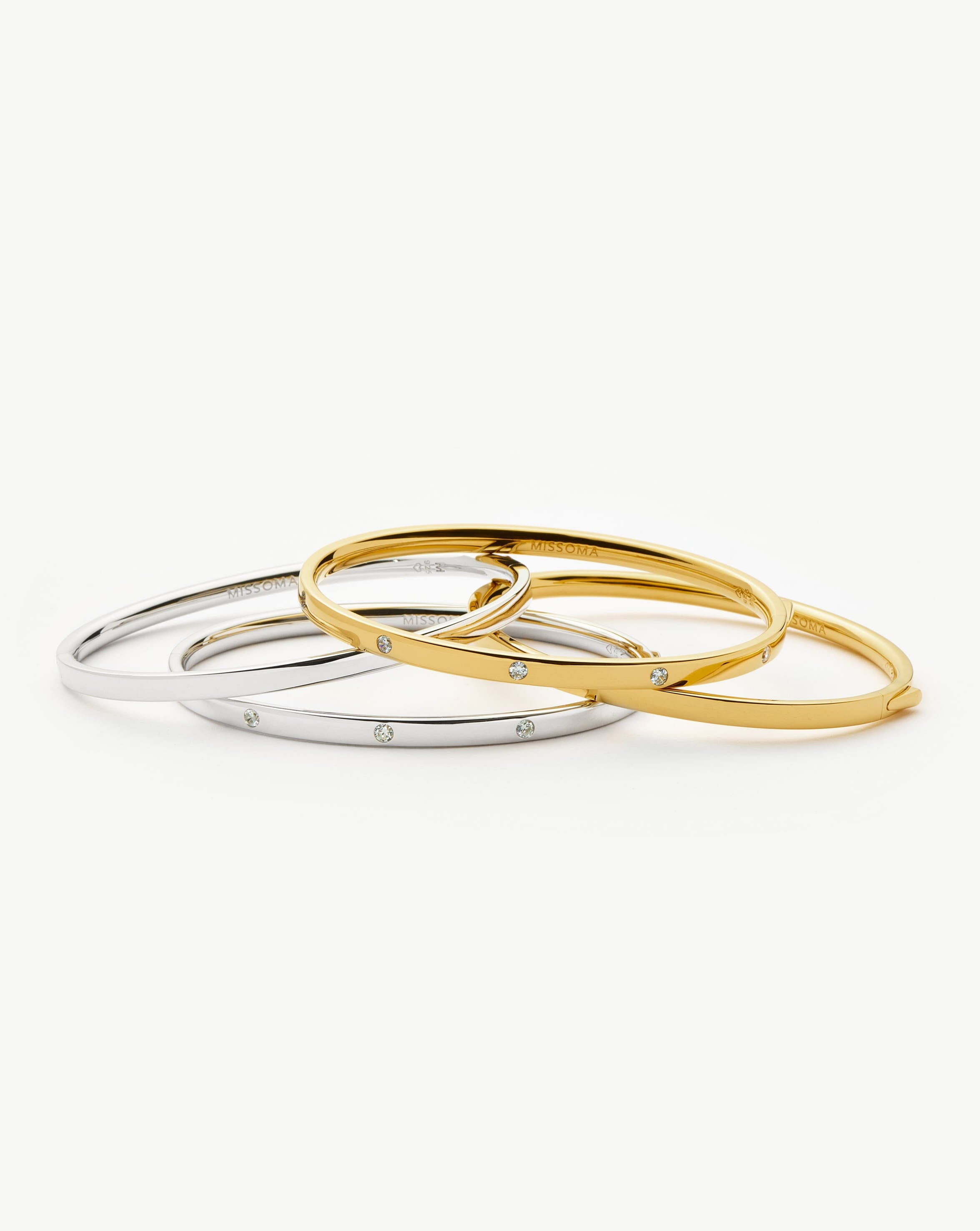 Interstellar Hinged Bangle | Sterling Silver/Cubic Zirconia