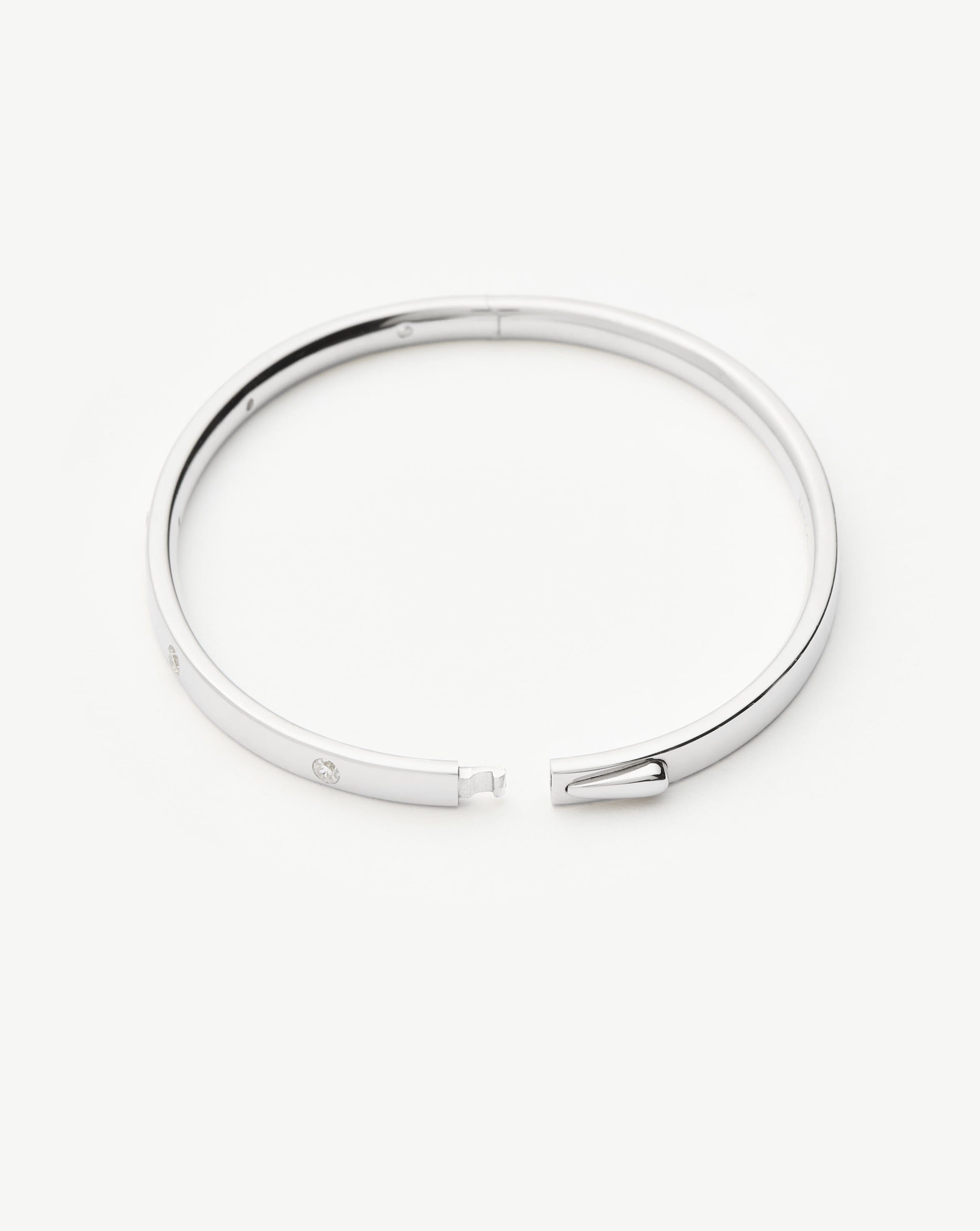 Interstellar Hinged Bangle | Sterling Silver/Cubic Zirconia