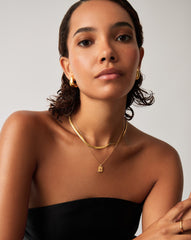 January Birthstone Pendant Necklace | 18k Gold Vermeil/Garnet