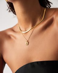 January Birthstone Pendant Necklace | 18k Gold Vermeil/Garnet