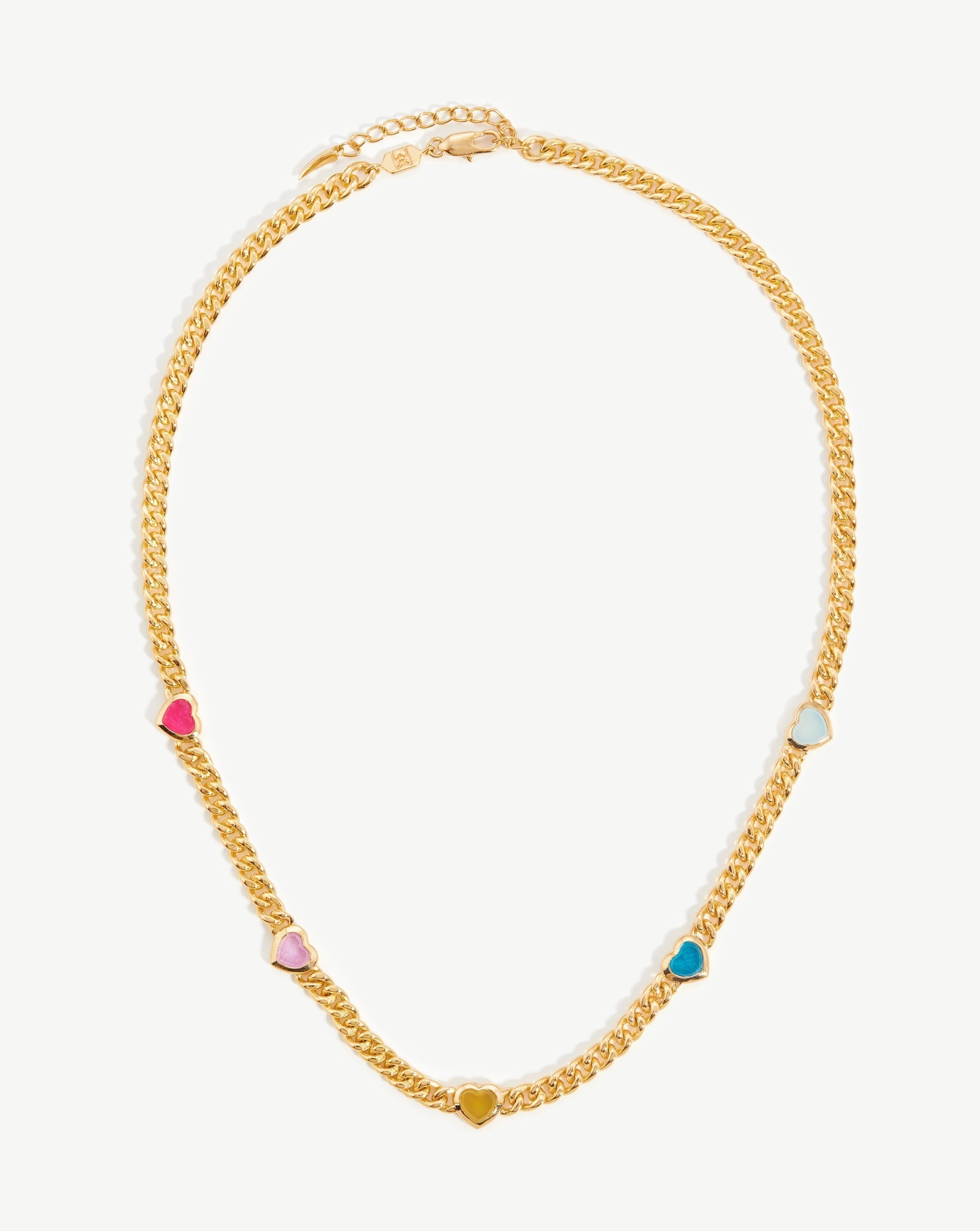 Jelly Heart Gemstone Charm Necklace | 18k Gold Plated/Multi Quartz