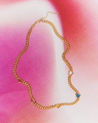 Jelly Heart Gemstone Charm Necklace | 18k Gold Plated/Multi Quartz