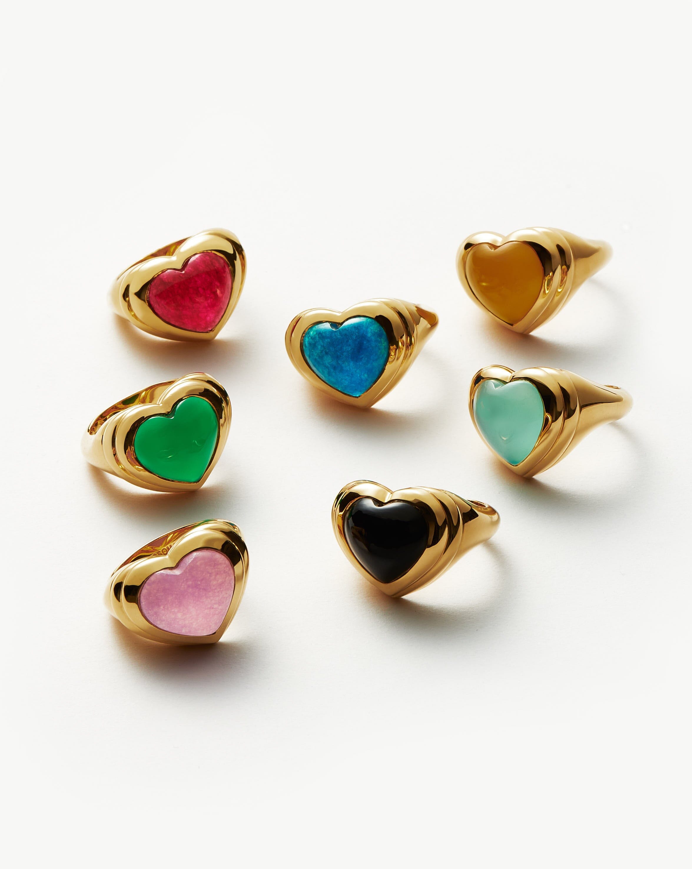 Jelly Heart Gemstone Ring | 18k Gold Plated/Blue Quartz