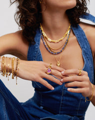 Jelly Heart Gemstone Ring | 18k Gold Plated/Purple Quartz