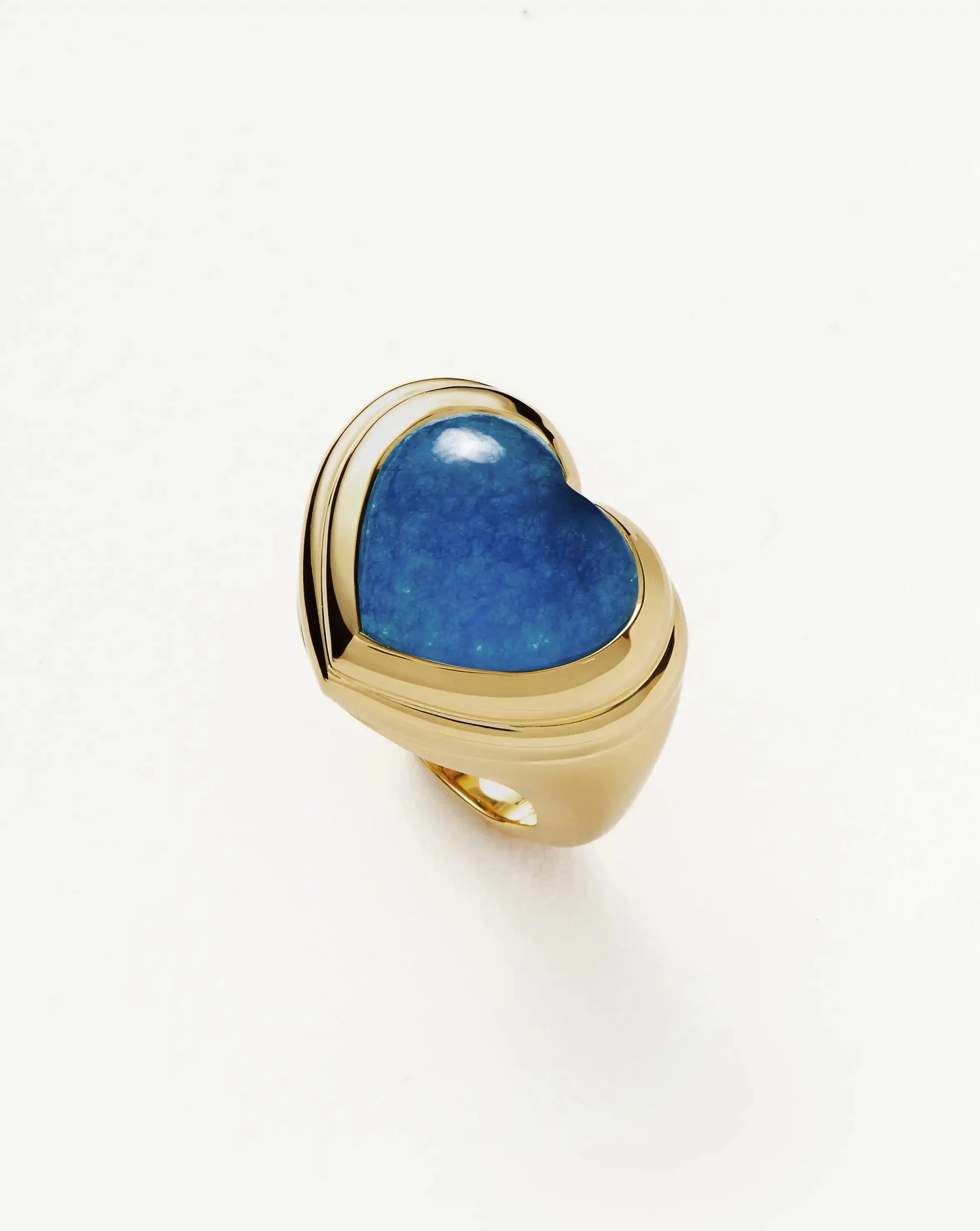 Jelly Heart Gemstone Ring | 18k Gold Plated/Blue Quartz