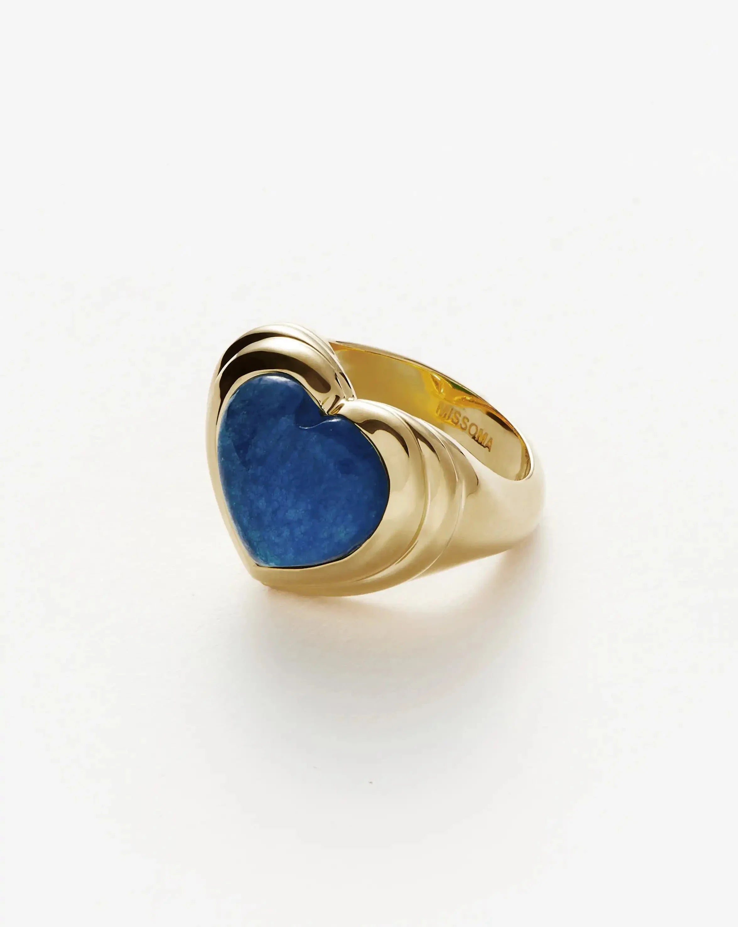 Jelly Heart Gemstone Ring | 18k Gold Plated/Blue Quartz