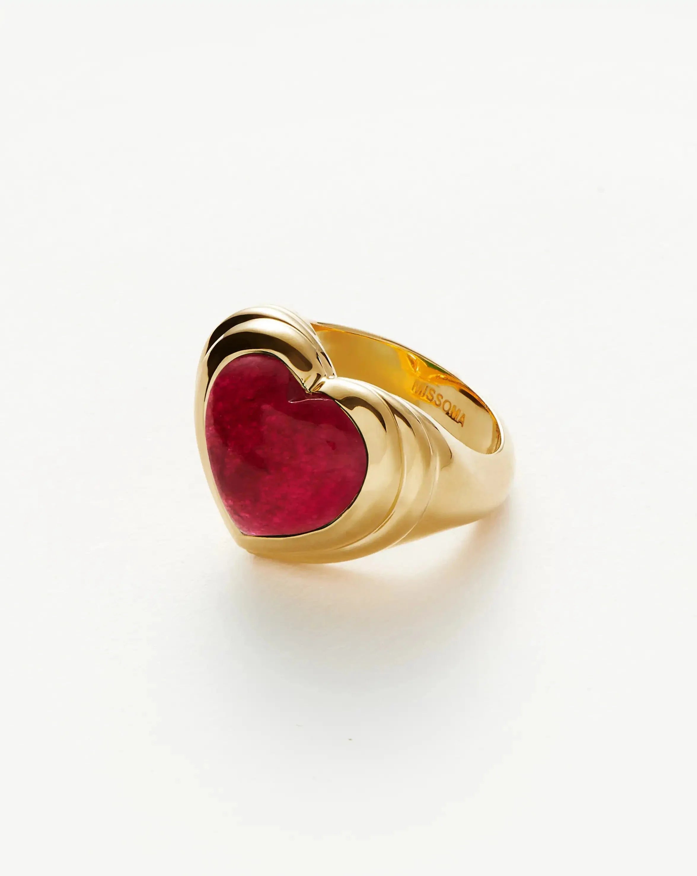 Jelly Heart Gemstone Ring | 18k Gold Plated/Pink Quartz