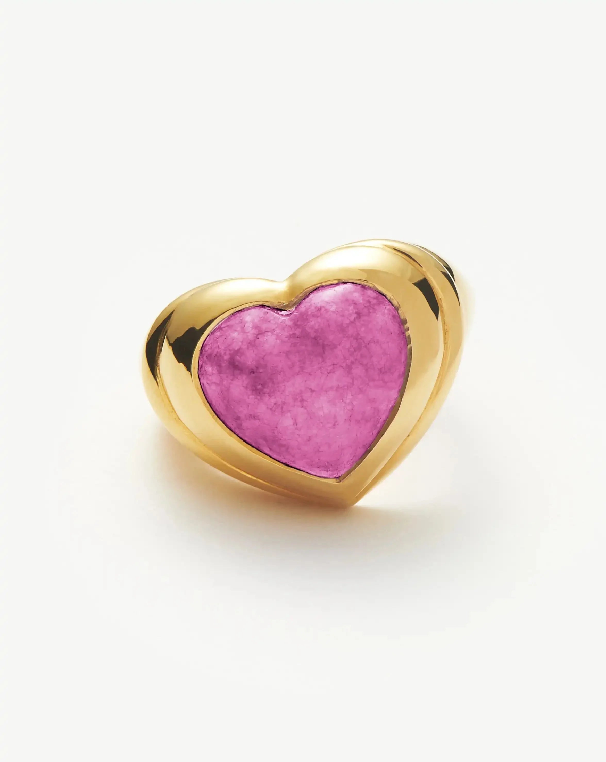Jelly Heart Gemstone Ring | 18k Gold Plated/Purple Quartz