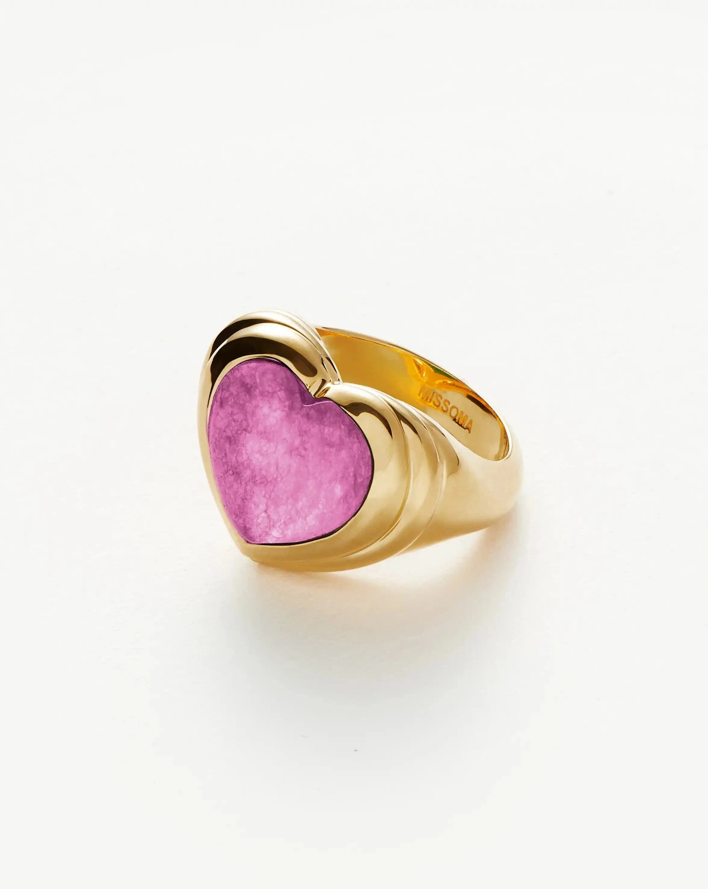 Jelly Heart Gemstone Ring | 18k Gold Plated/Purple Quartz