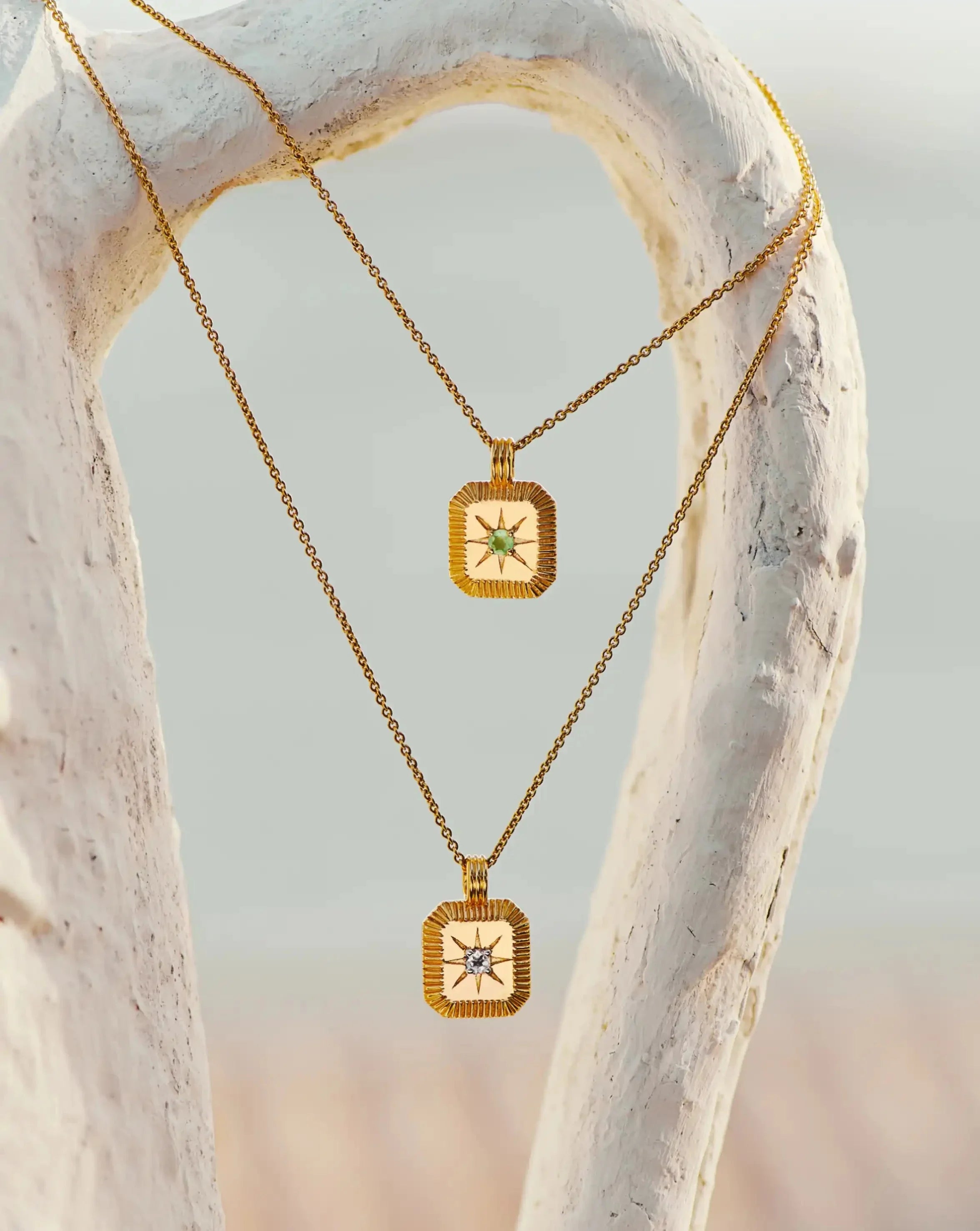 June Birthstone Pendant Necklace | 18k Gold Vermeil/Rainbow Moonstone