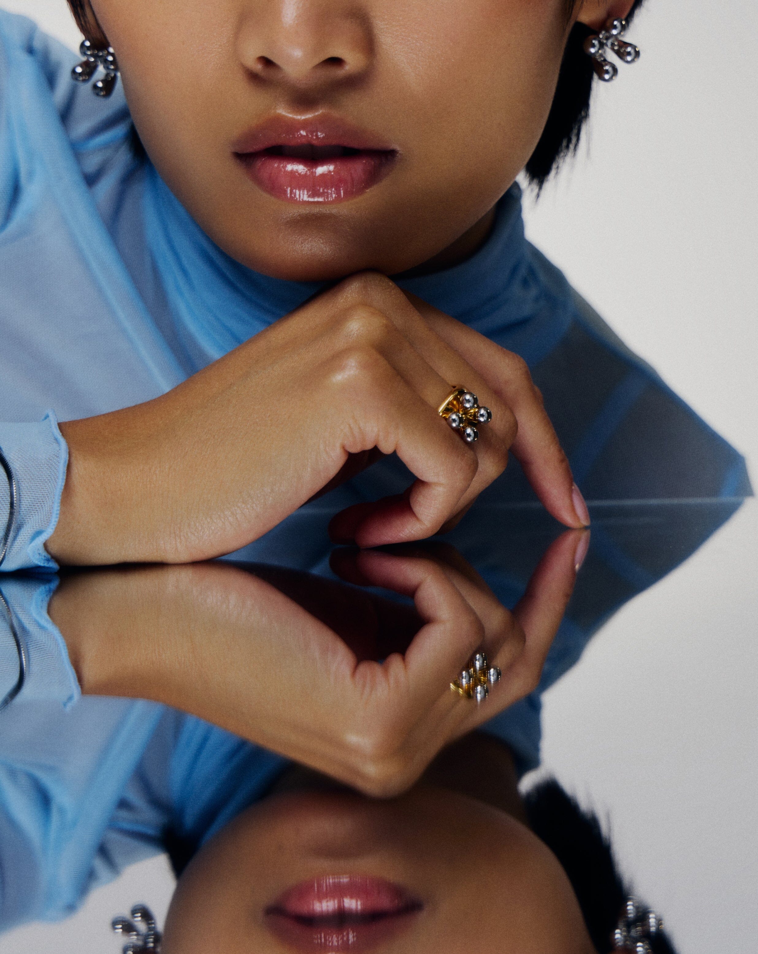 Kinetic Atom Spinning Signet Ring | Mixed Metal