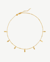 Leaf Charm Choker | 18k Gold Vermeil