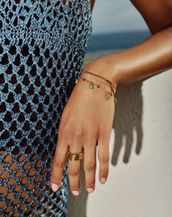 Lena Charm Bracelet | 18ct Gold Plated/Amazonite
