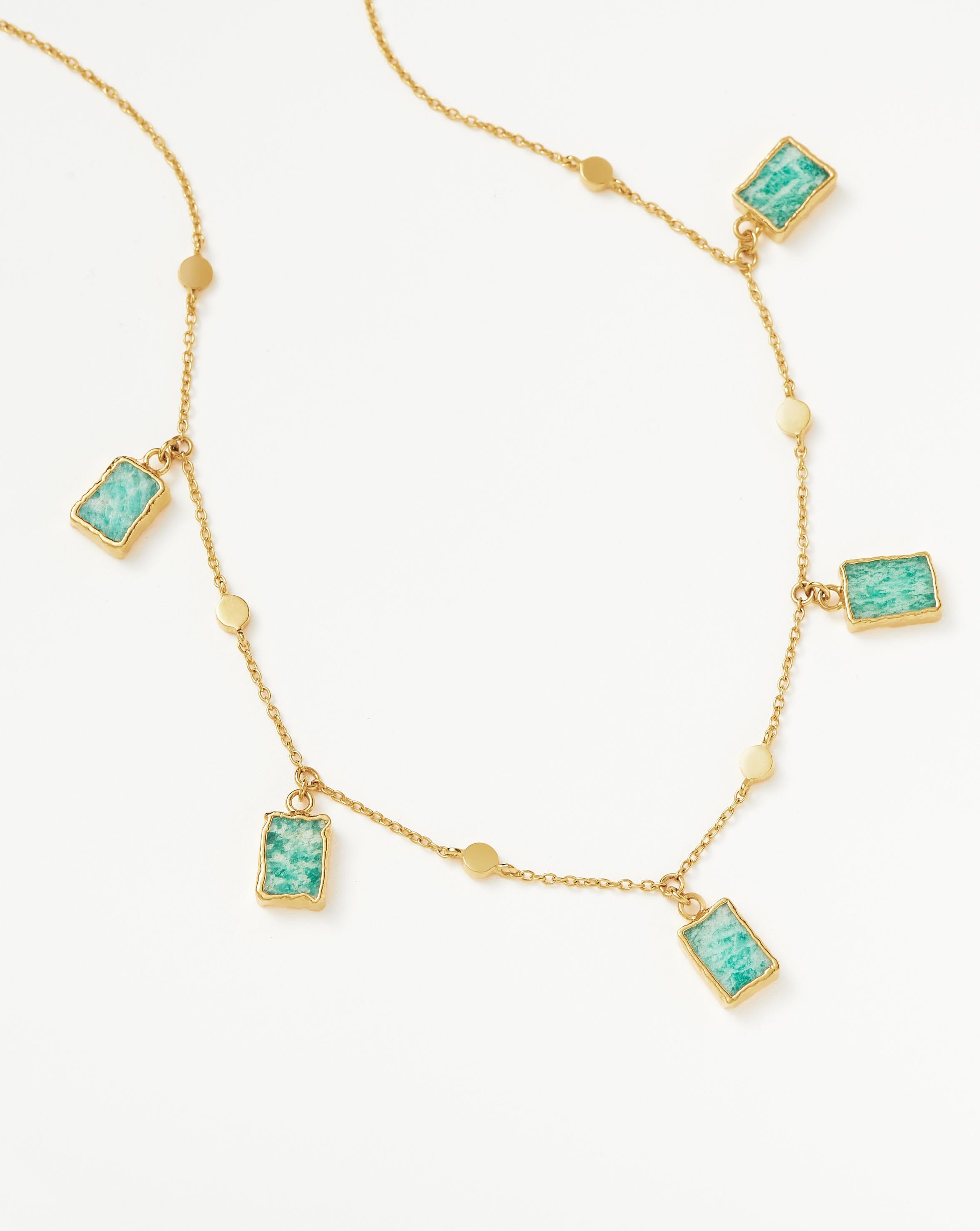 Lena Charm Choker | 18k Gold Plated/Amazonite