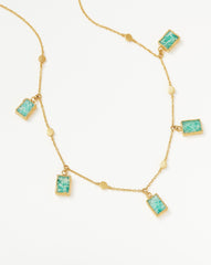 Lena Charm Choker | 18k Gold Plated/Amazonite