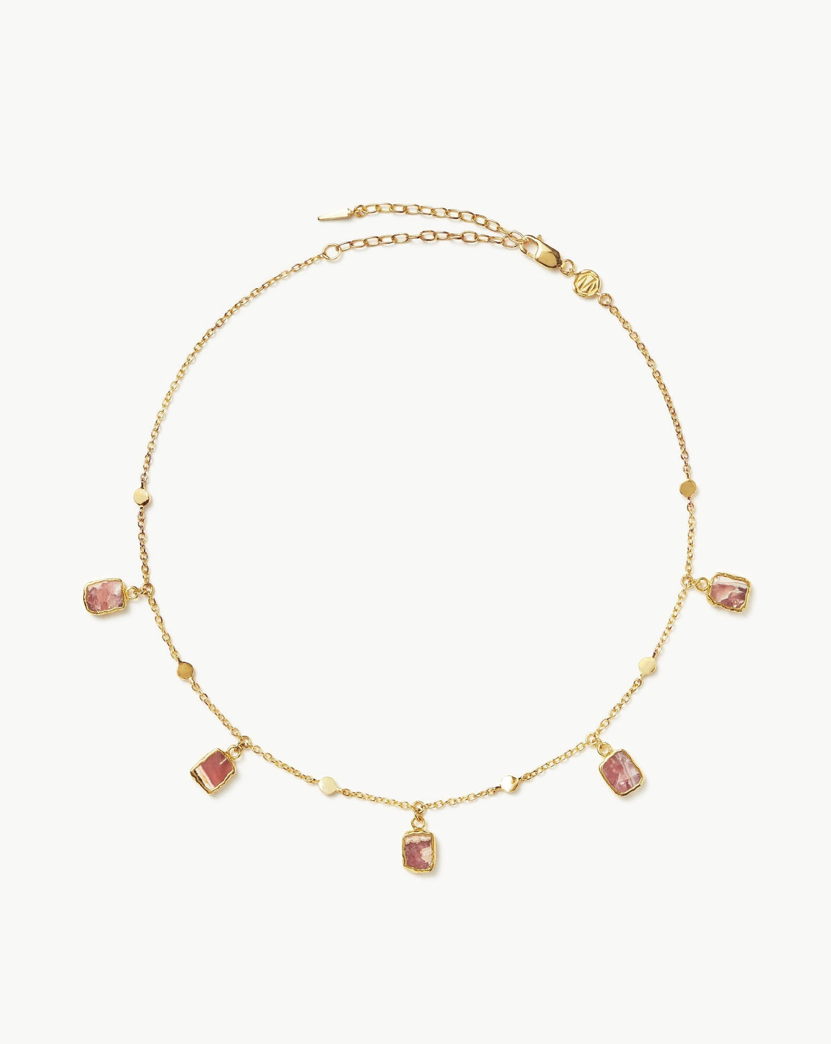 Lena Charm Choker | 18k Gold Plated/Rhodochrosite