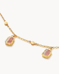 Lena Charm Choker | 18k Gold Plated/Rhodochrosite