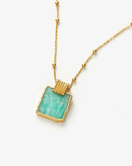Lena Charm Necklace | 18k Gold Plated/Amazonite