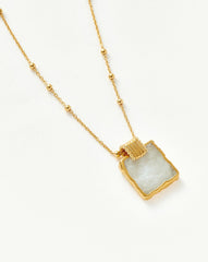 Lena Charm Necklace | 18k Gold Plated/Rainbow Moonstone