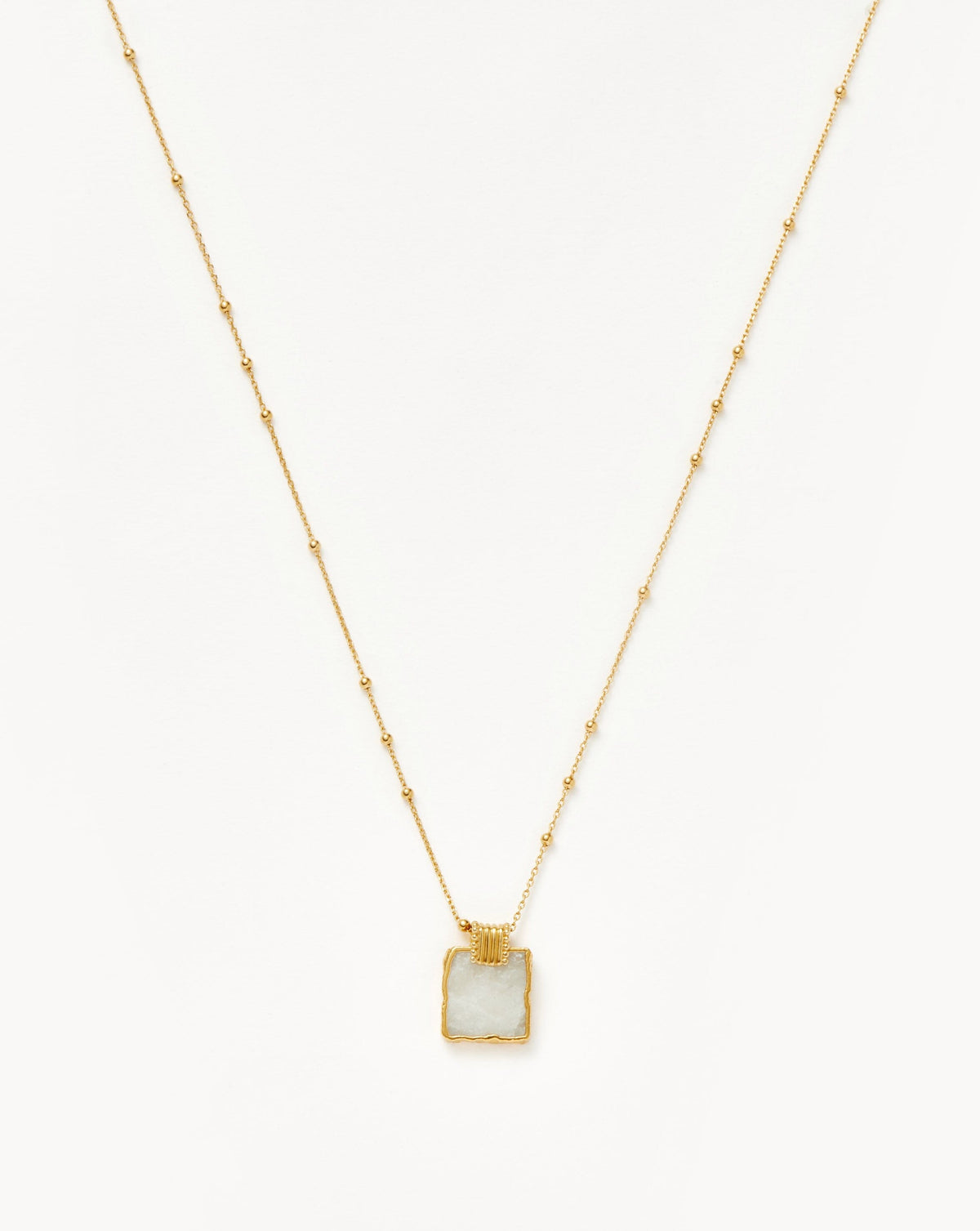 Lena Charm Necklace | 18k Gold Plated/Rainbow Moonstone