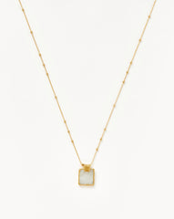 Lena Charm Necklace | 18k Gold Plated/Rainbow Moonstone