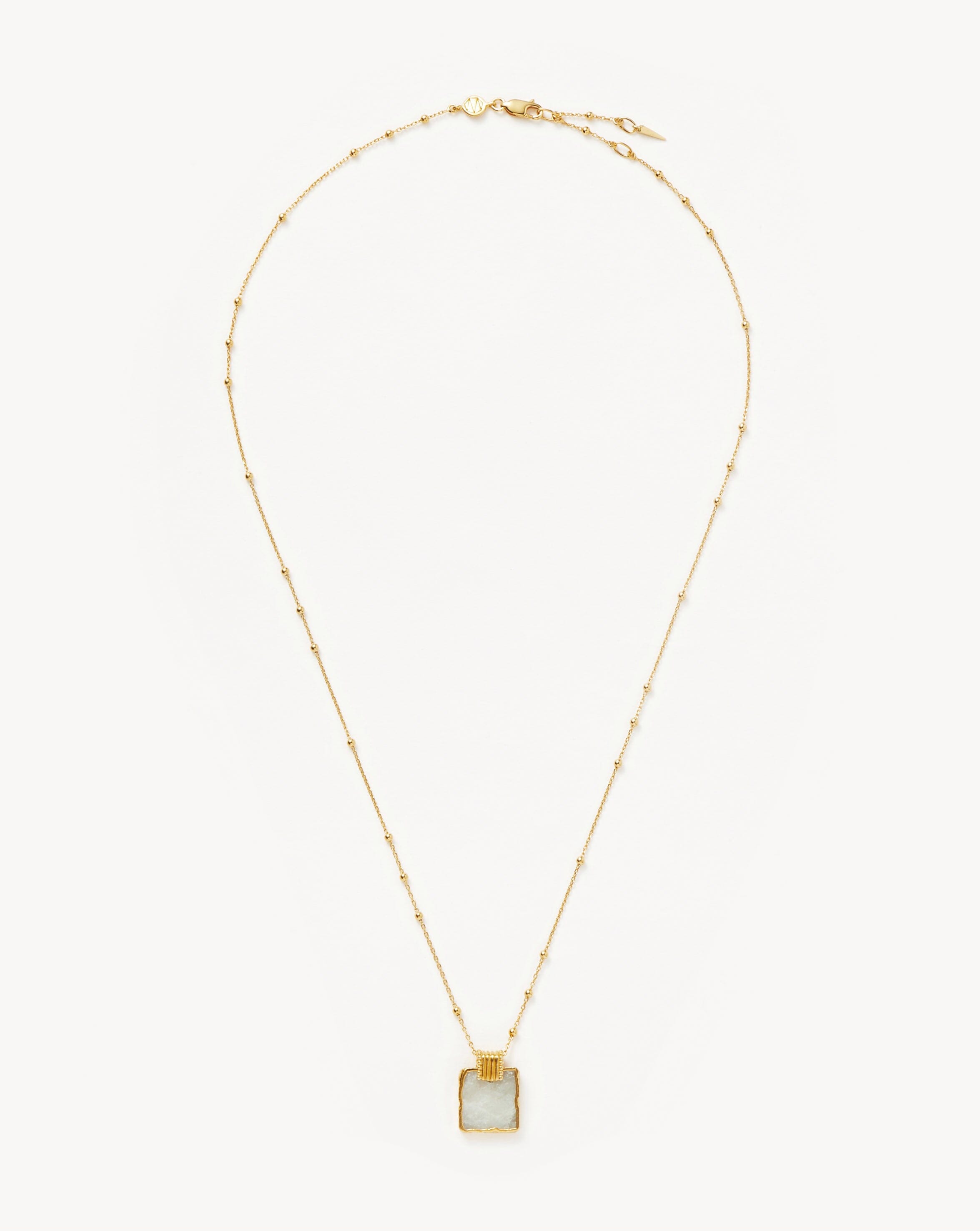 Lena Charm Necklace | 18k Gold Plated/Rainbow Moonstone