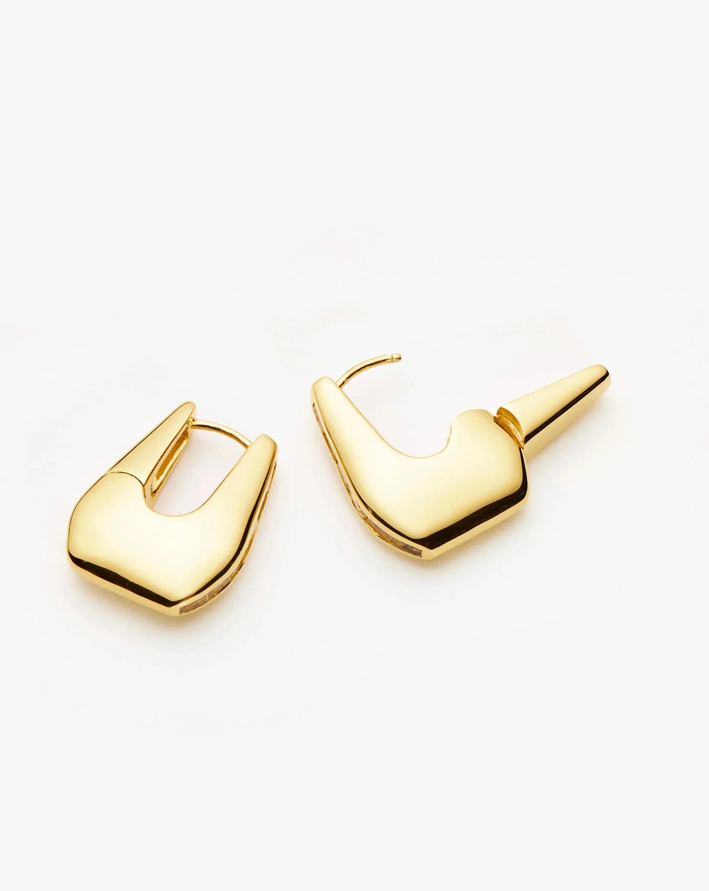 Lucy Williams Arco Pavé  Small Hoop Earrings | 18k Gold Plated