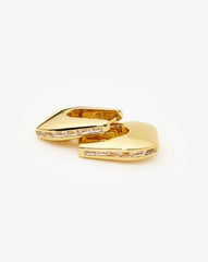 Lucy Williams Arco Pavé  Small Hoop Earrings | 18k Gold Plated