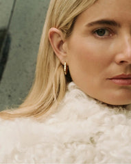 Lucy Williams Arco Pavé  Small Hoop Earrings | 18k Gold Plated