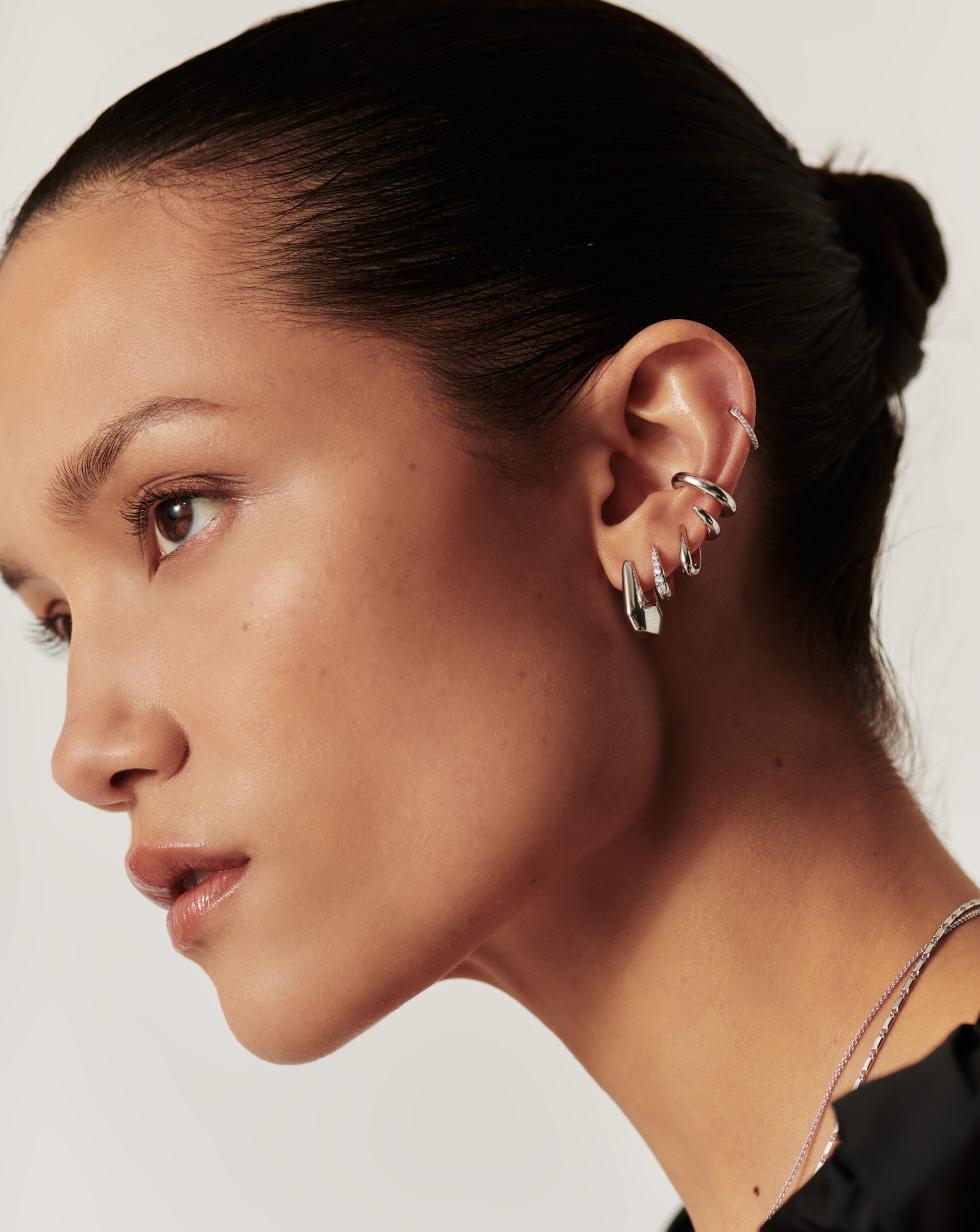 Lucy Williams Arco Small Hoop Earrings | Sterling Silver