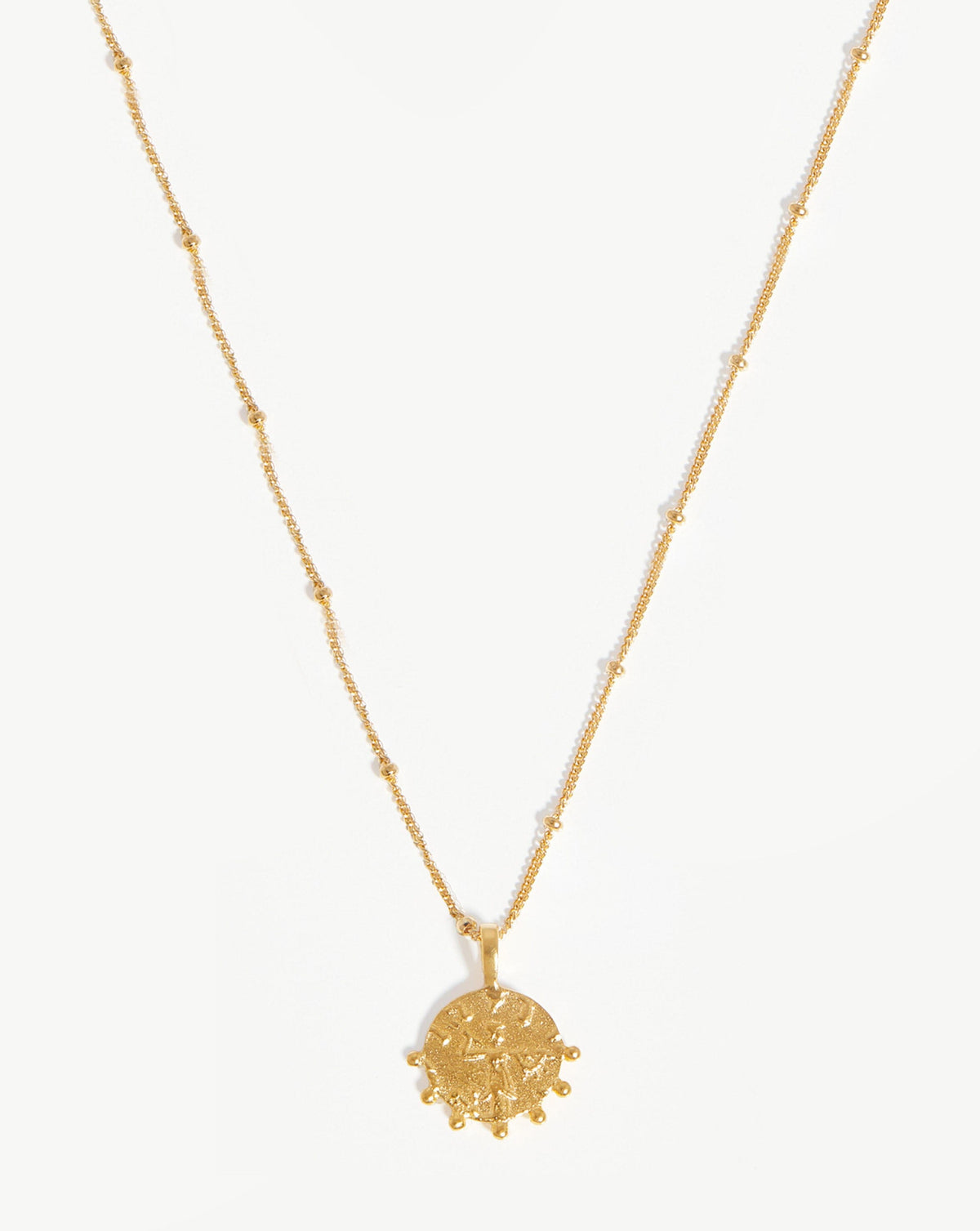 Lucy Williams Mini Beaded Coin Necklace | 18k Gold Vermeil