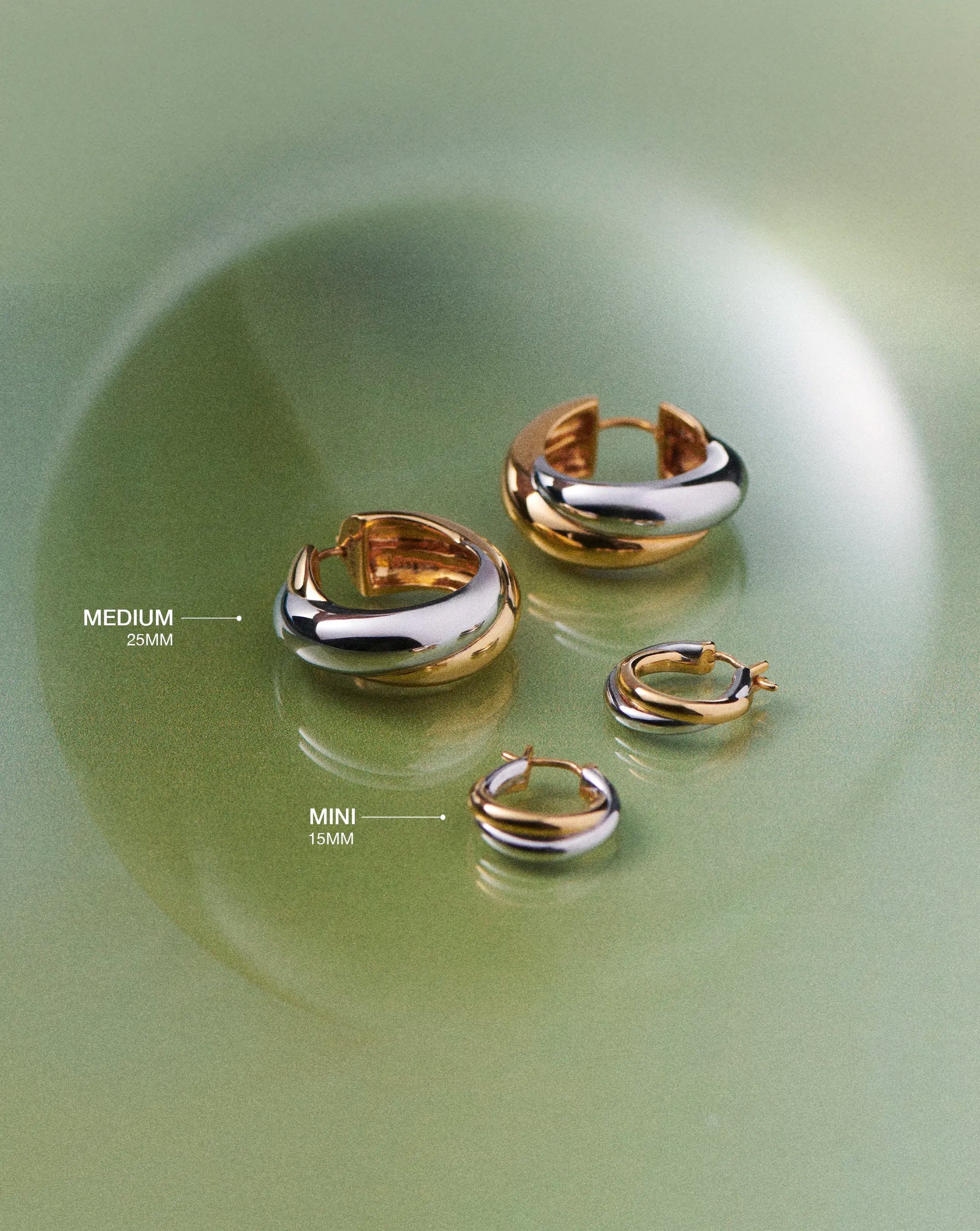 Lucy Williams Chunky Medium Entwine Hoop Earrings | Mixed Metal