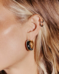 Lucy Williams Chunky Medium Entwine Hoop Earrings | Mixed Metal