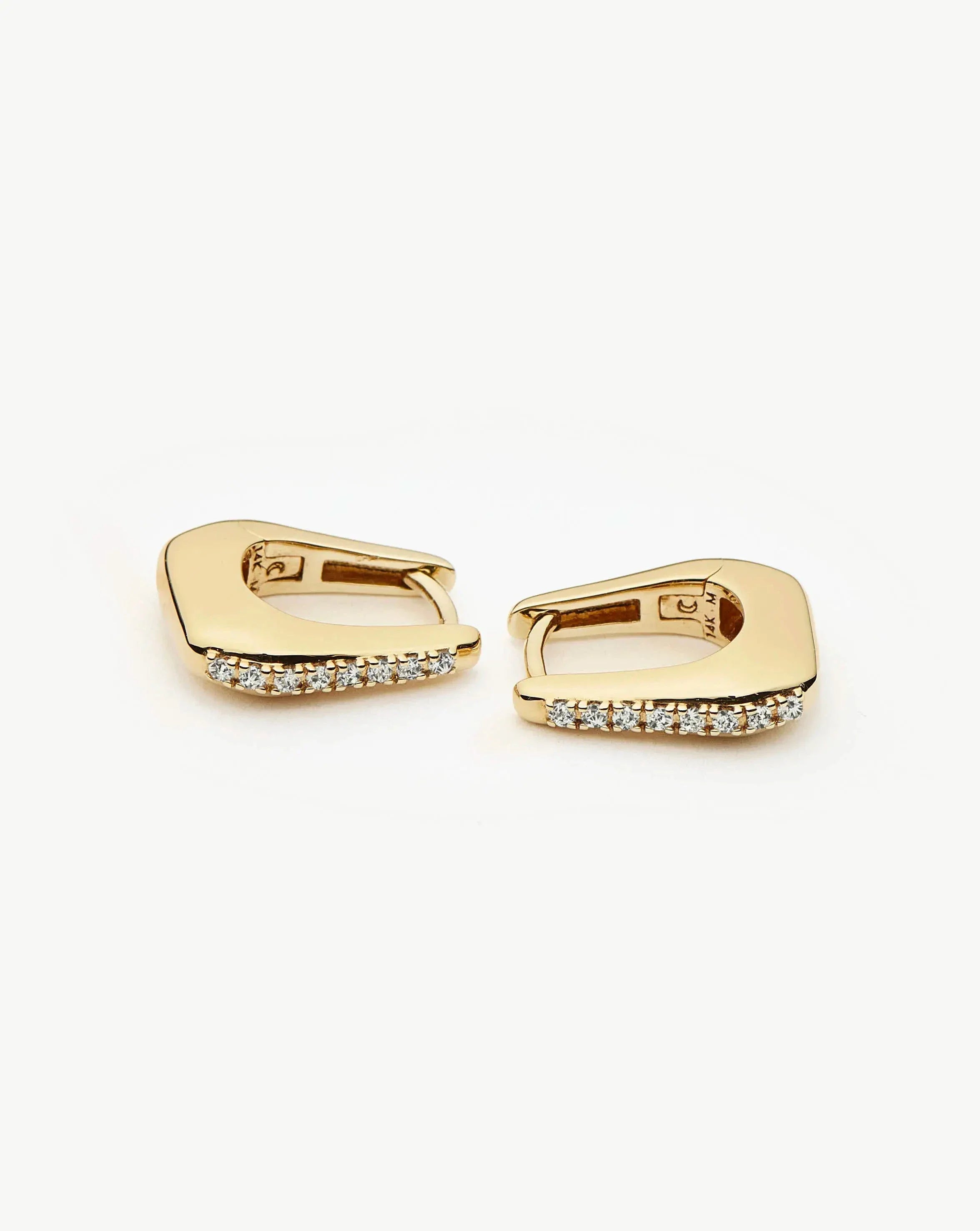 Lucy Williams Fine Diamond Arco Huggies | 14k Solid Gold