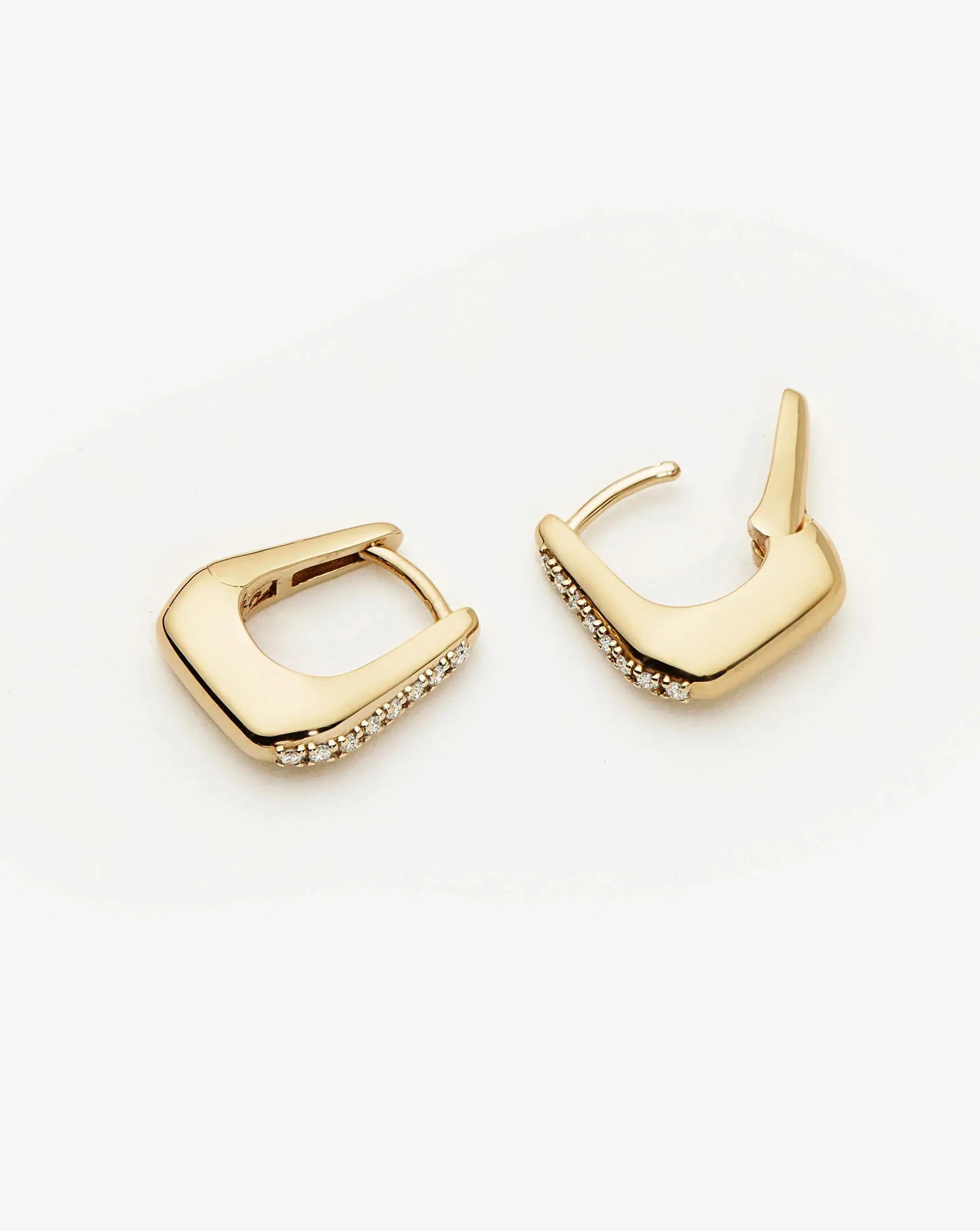 Lucy Williams Fine Diamond Arco Huggies | 14k Solid Gold