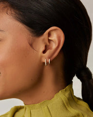 Lucy Williams Fine Diamond Arco Huggies | 14k Solid Gold