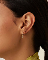 Lucy Williams Fine Diamond Drop Huggies | 14k Solid Gold