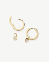 Lucy Williams Fine Diamond Drop Huggies | 14k Solid Gold