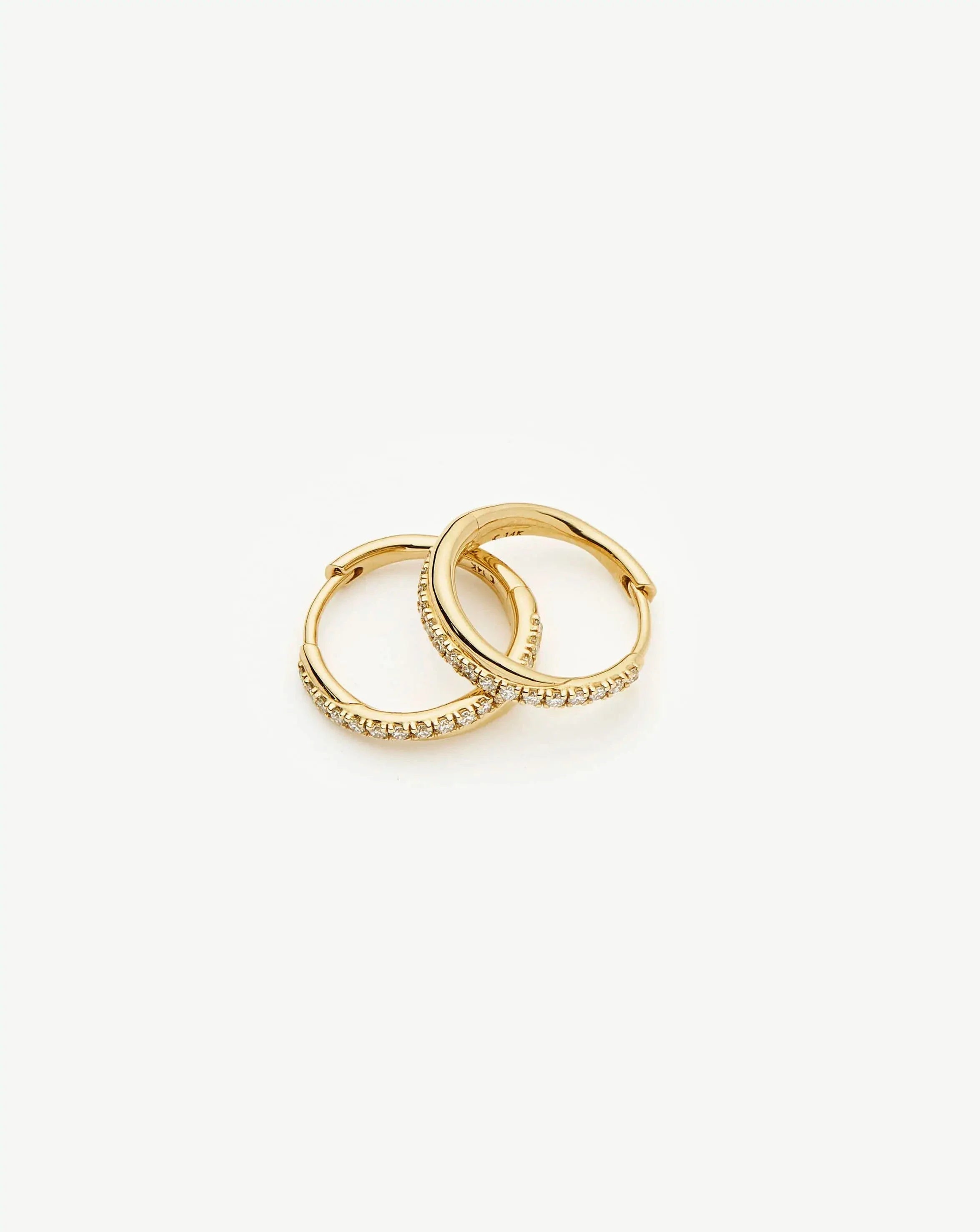 Lucy Williams Fine Diamond Entwine Huggies | 14k Solid Gold