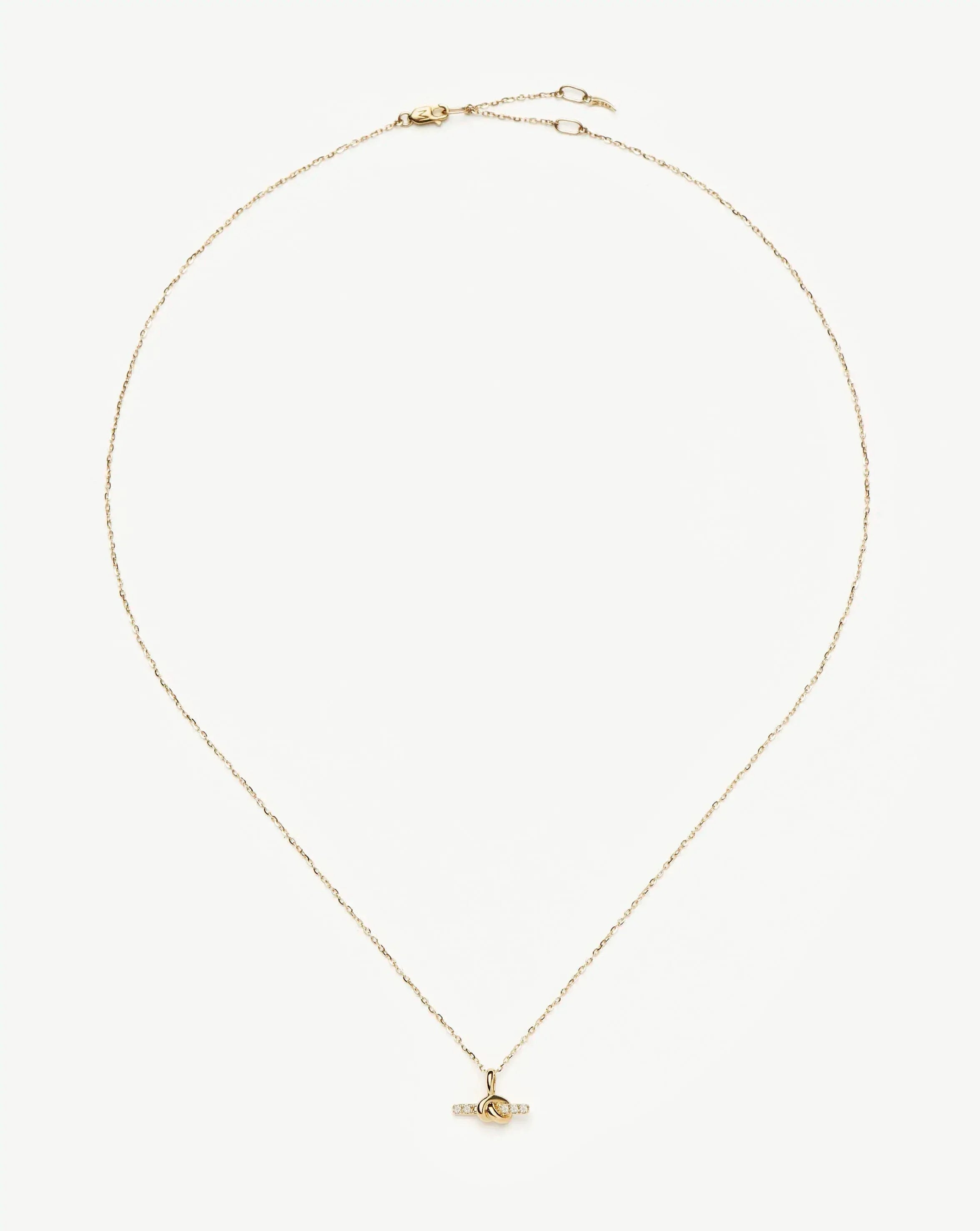 Lucy Williams Fine Diamond T-Bar Pendant Necklace | 14k Solid Gold