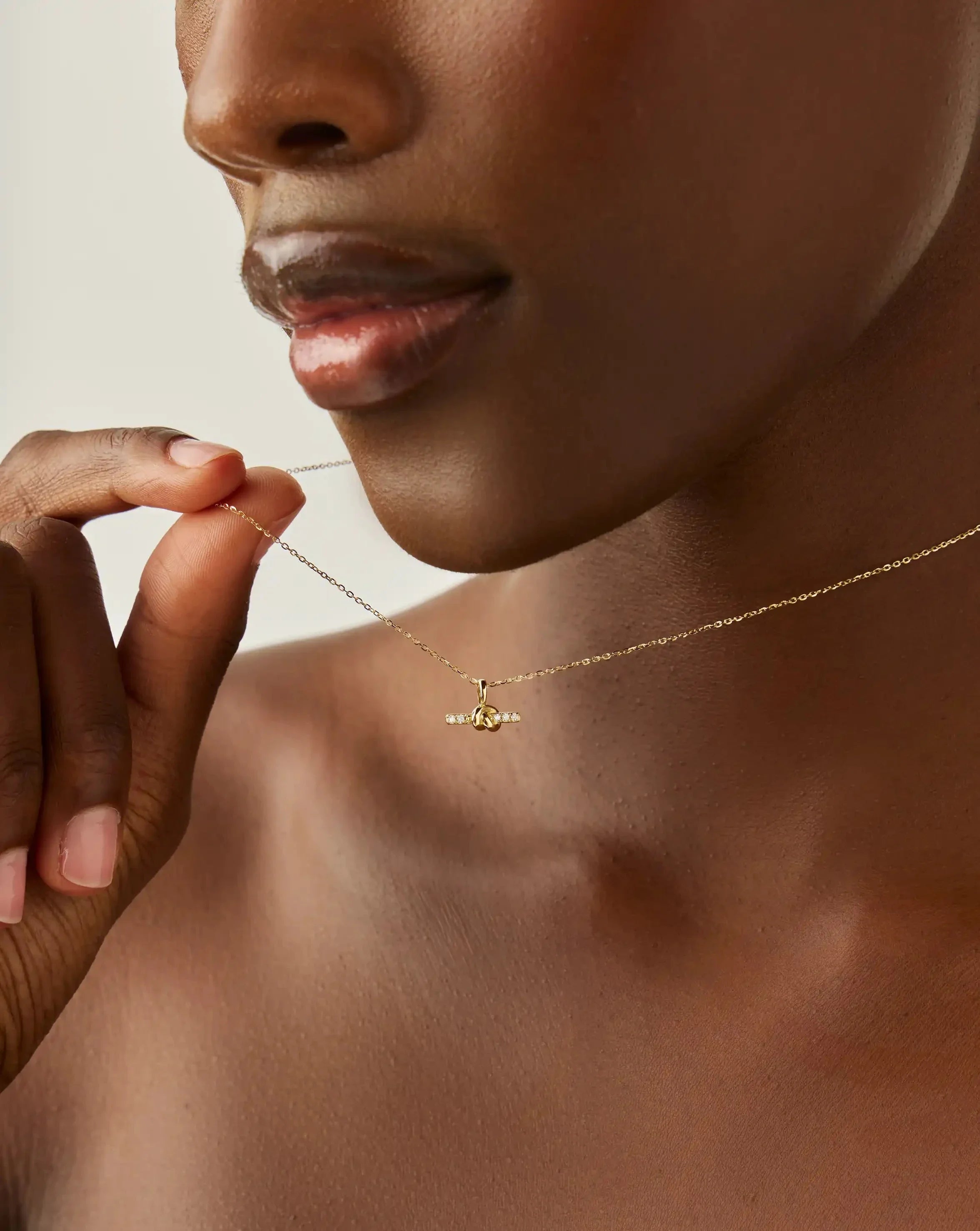 Lucy Williams Fine Diamond T-Bar Pendant Necklace | 14k Solid Gold