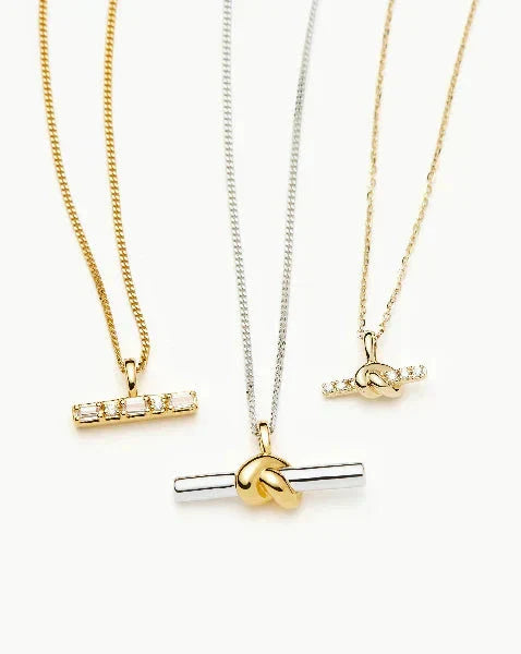 Lucy Williams Fine Diamond T-Bar Pendant Necklace | 14k Solid Gold