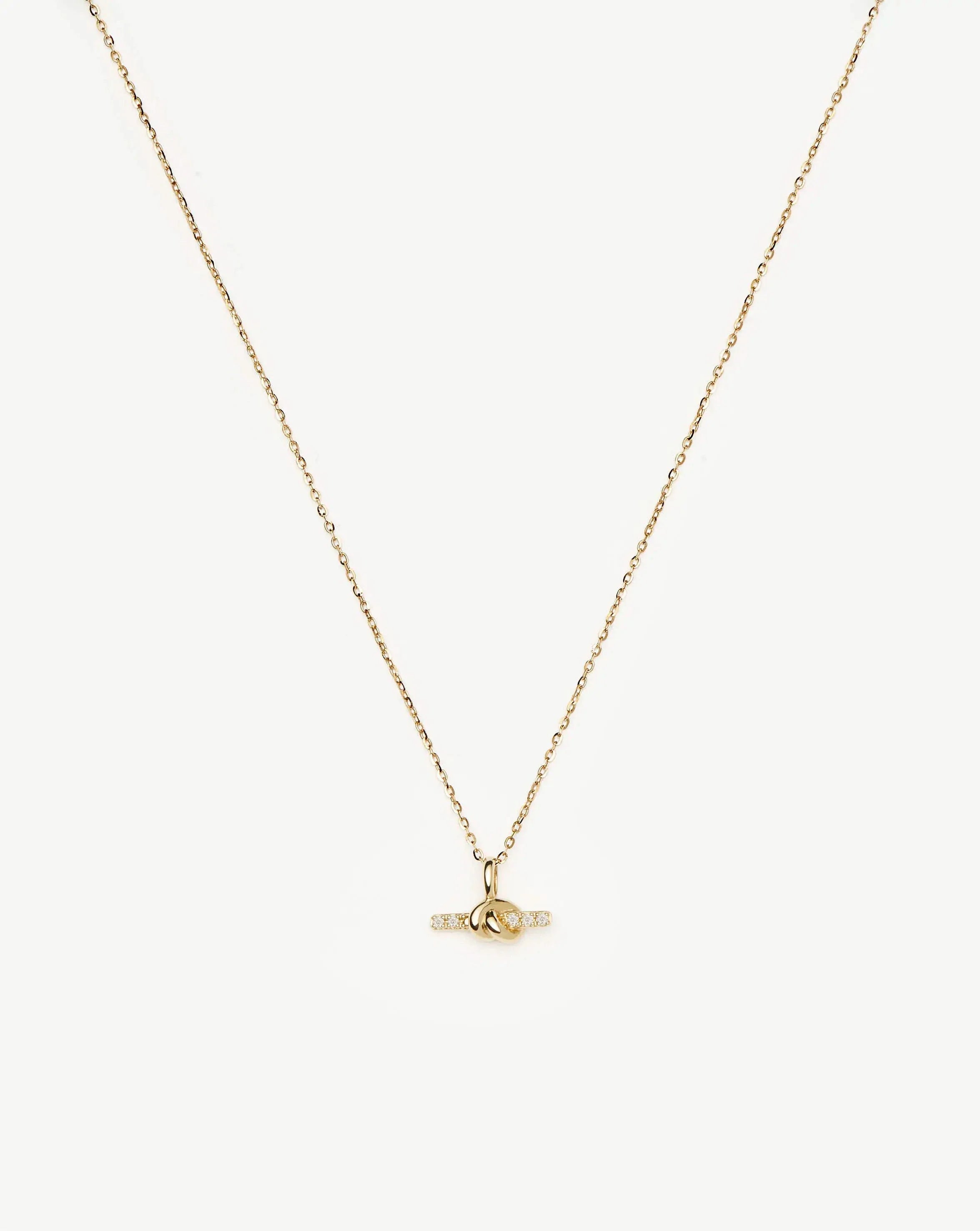 Lucy Williams Fine Diamond T-Bar Pendant Necklace | 14k Solid Gold
