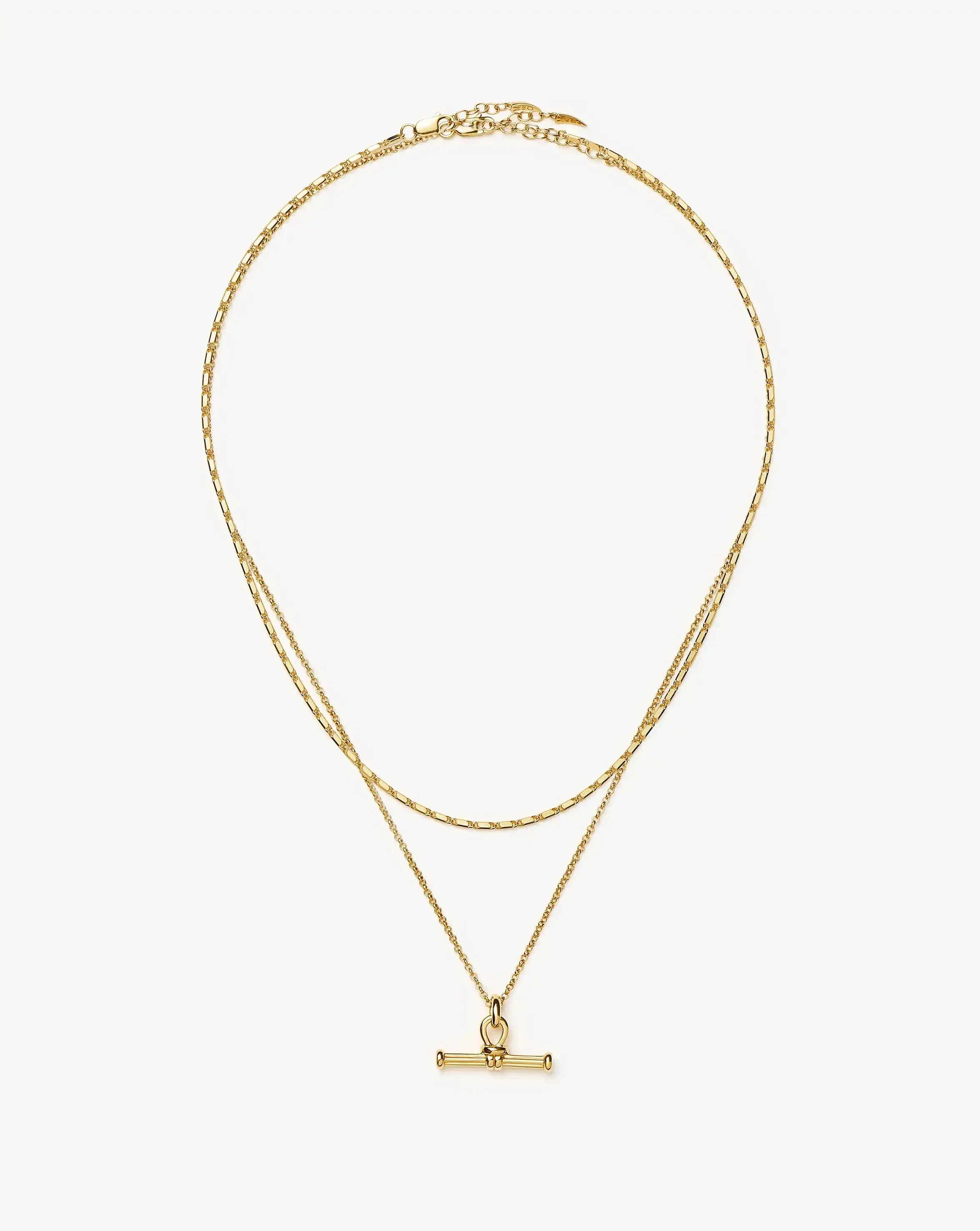 Lucy Williams Horizon & Ridge T-Bar Necklace Set | 18k Gold Plated/18k Gold Vermeil