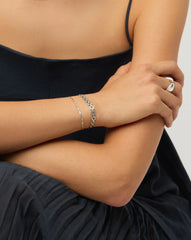 Lucy Williams Horizon & Timepiece Bracelet Set | Sterling Silver/Silver Plated